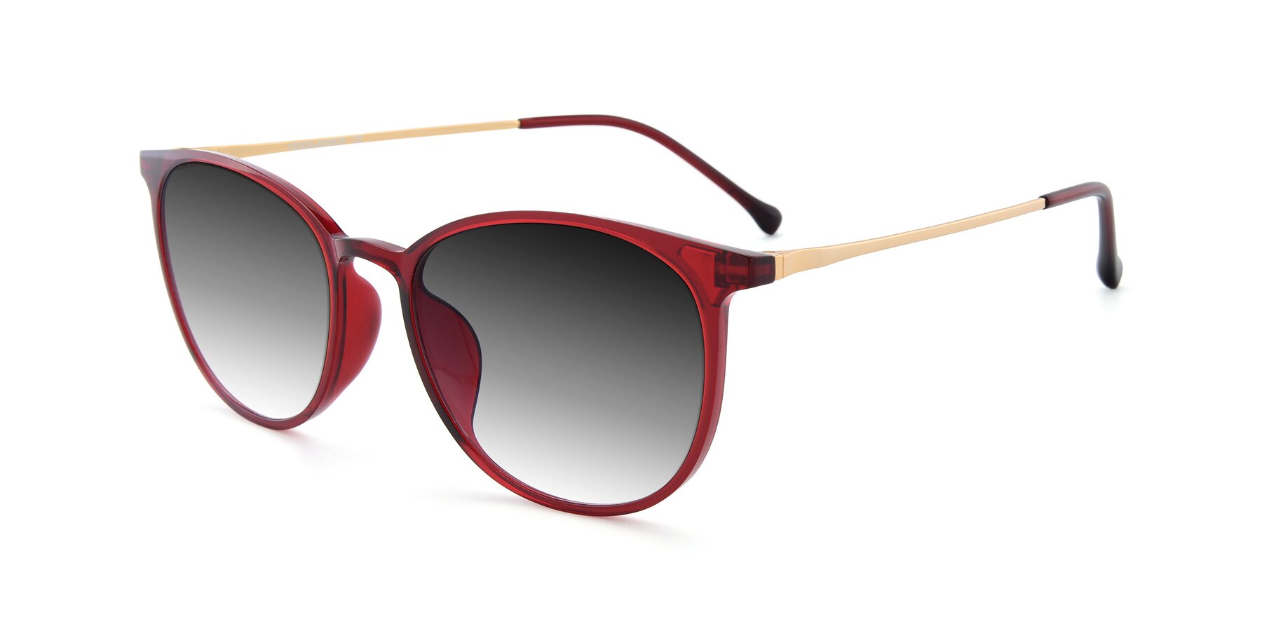 Angle of XC-6006 in Wine-Gold with Gray Gradient Lenses