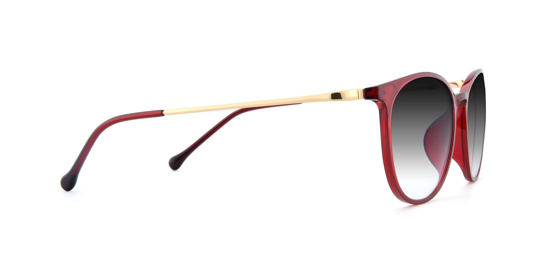 Side of XC-6006 in Wine-Gold with Gray Gradient Lenses