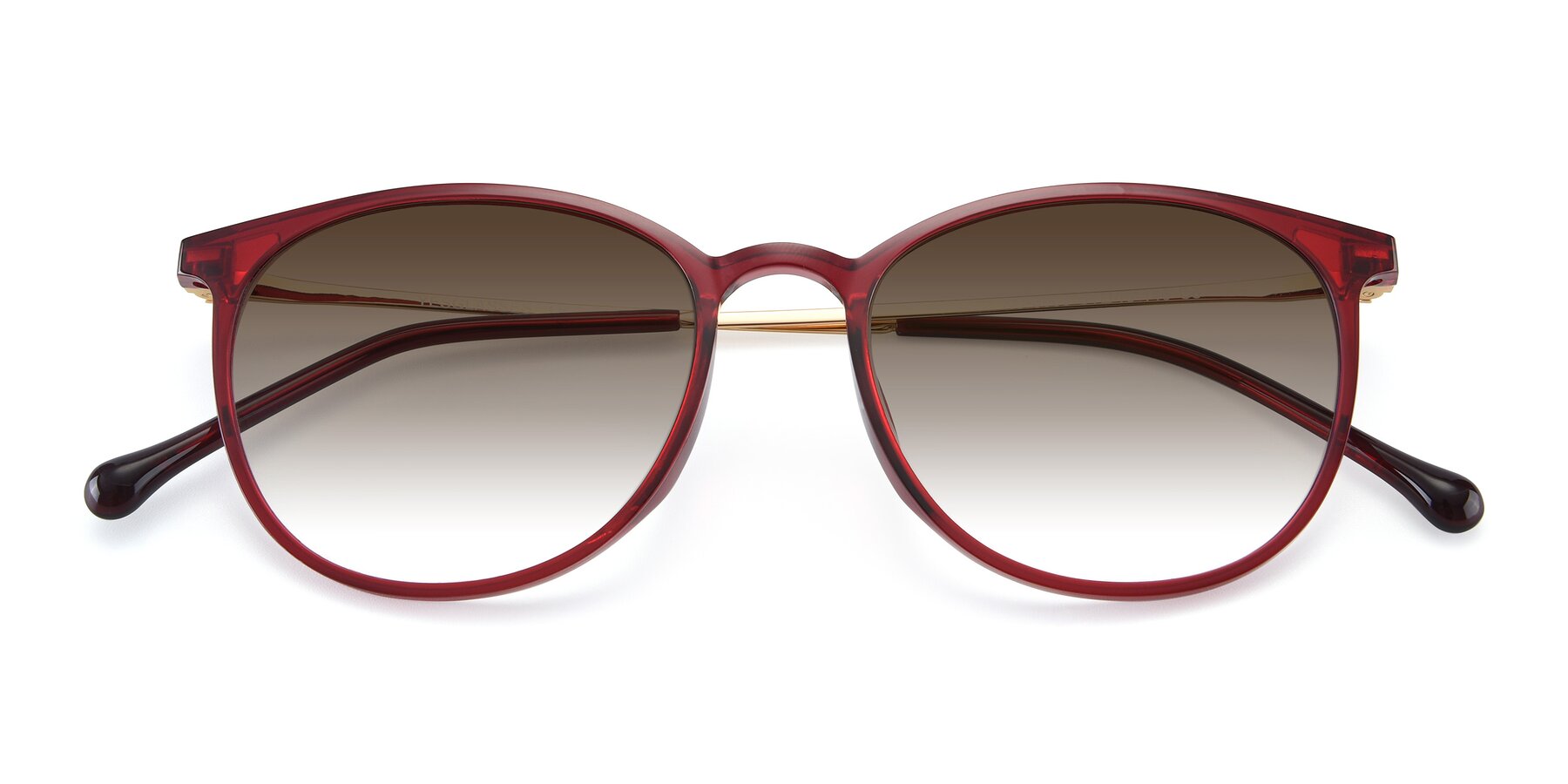 Folded Front of XC-6006 in Wine-Gold with Brown Gradient Lenses