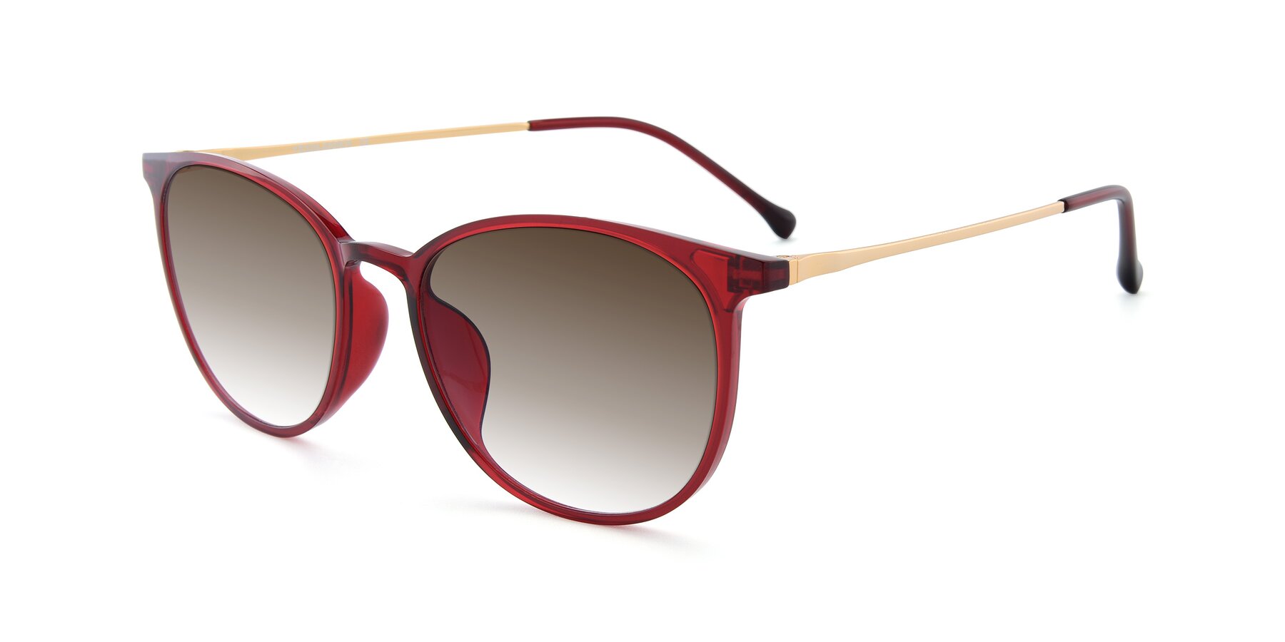 Angle of XC-6006 in Wine-Gold with Brown Gradient Lenses