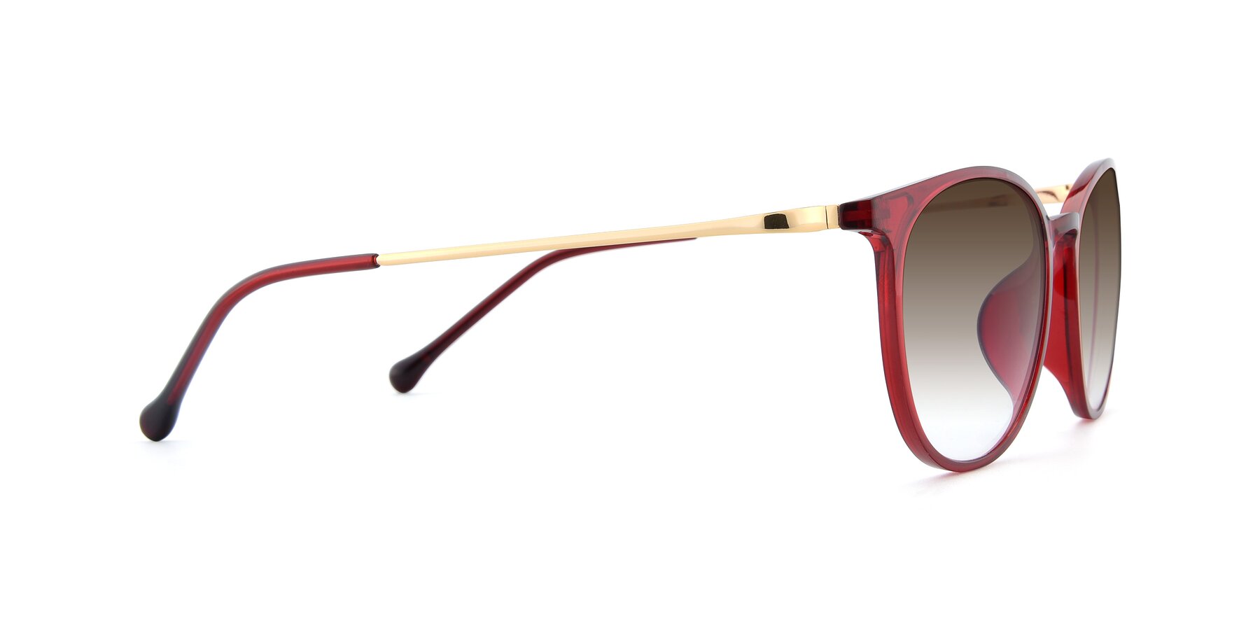Side of XC-6006 in Wine-Gold with Brown Gradient Lenses