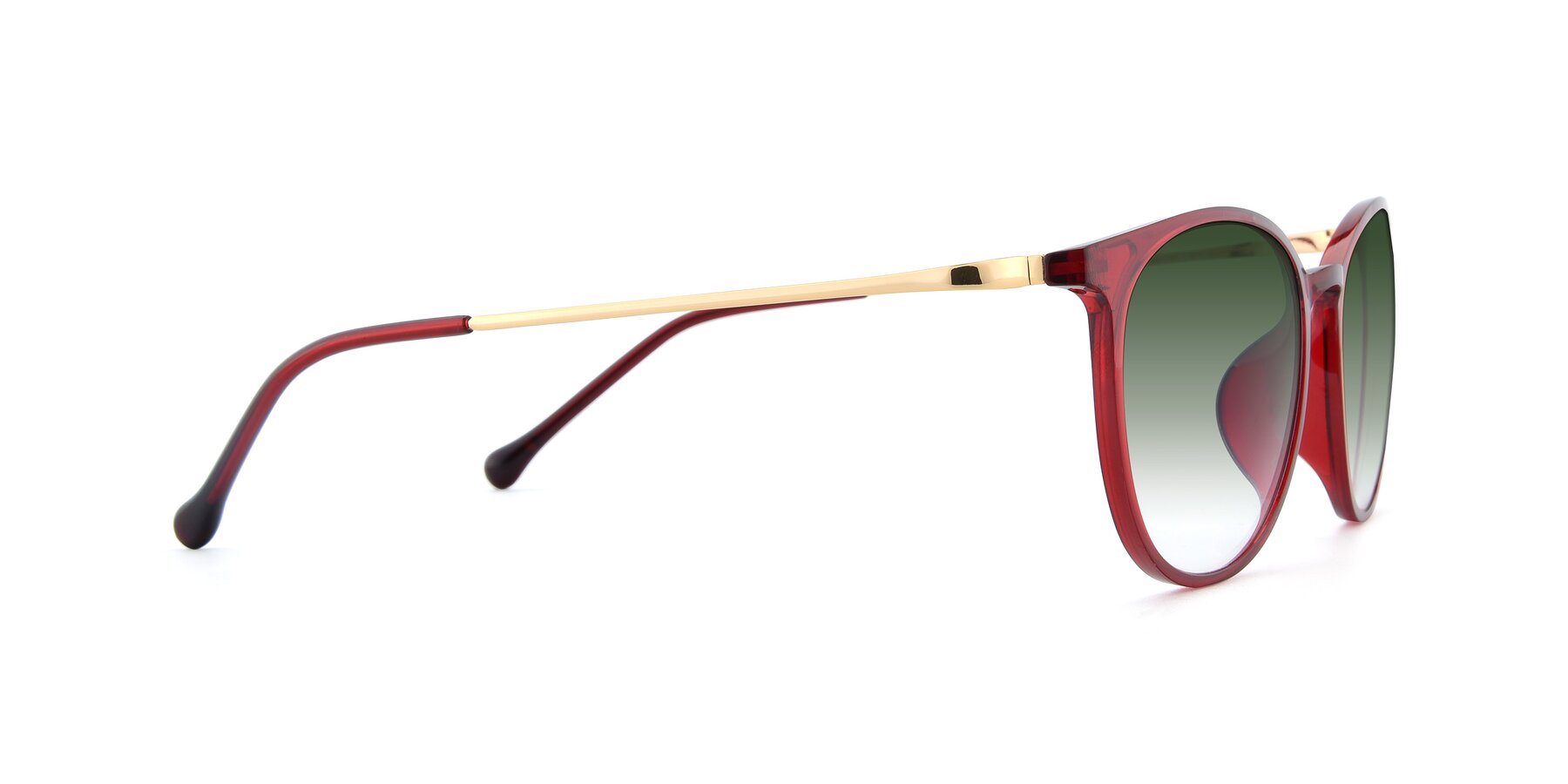Side of XC-6006 in Wine-Gold with Green Gradient Lenses