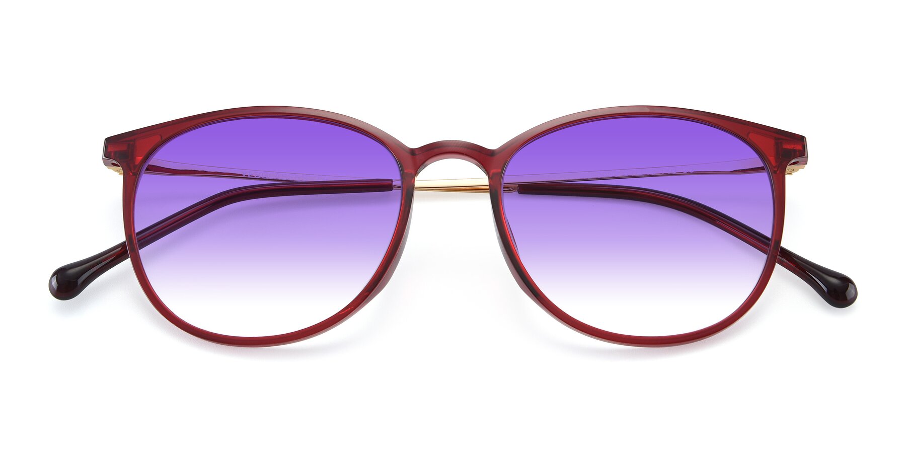 Folded Front of XC-6006 in Wine-Gold with Purple Gradient Lenses