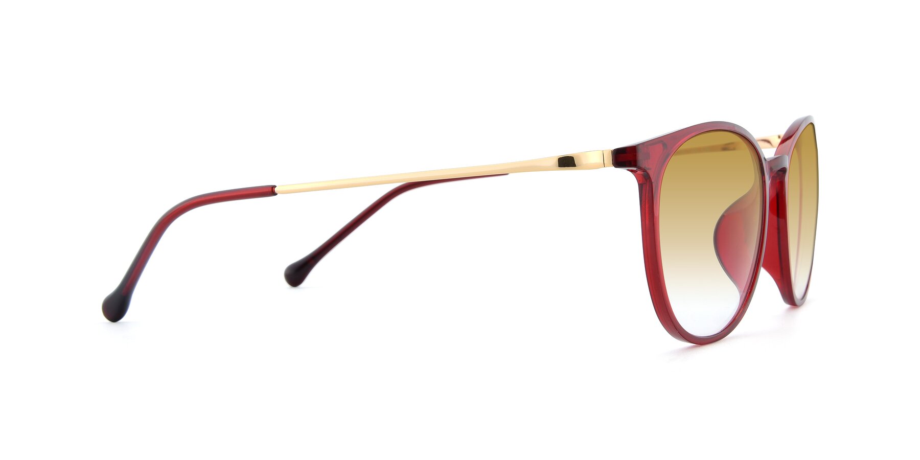 Side of XC-6006 in Wine-Gold with Champagne Gradient Lenses