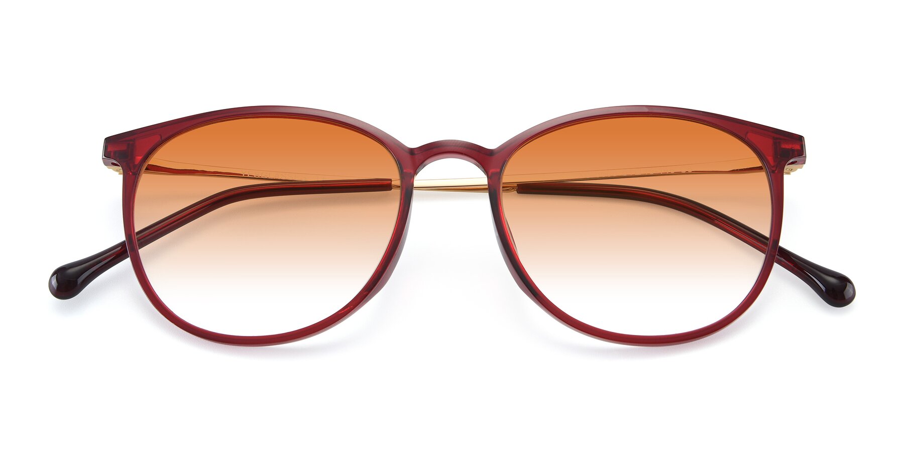 Folded Front of XC-6006 in Wine-Gold with Orange Gradient Lenses