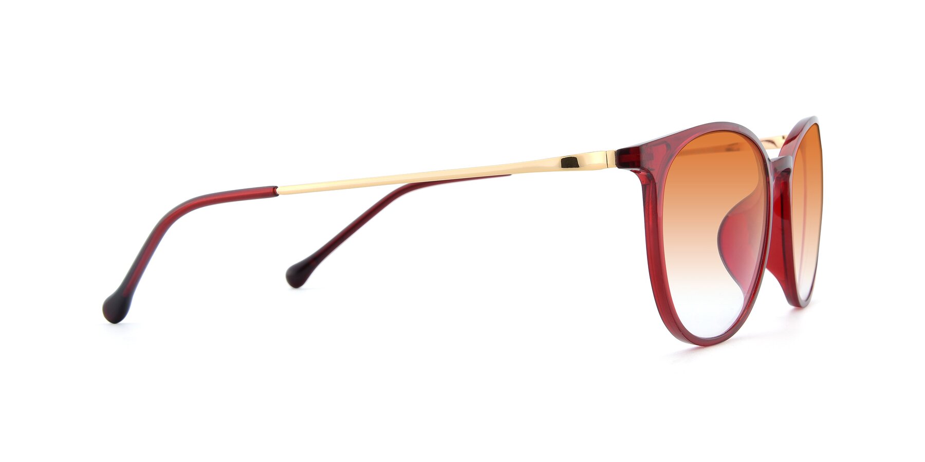 Side of XC-6006 in Wine-Gold with Orange Gradient Lenses