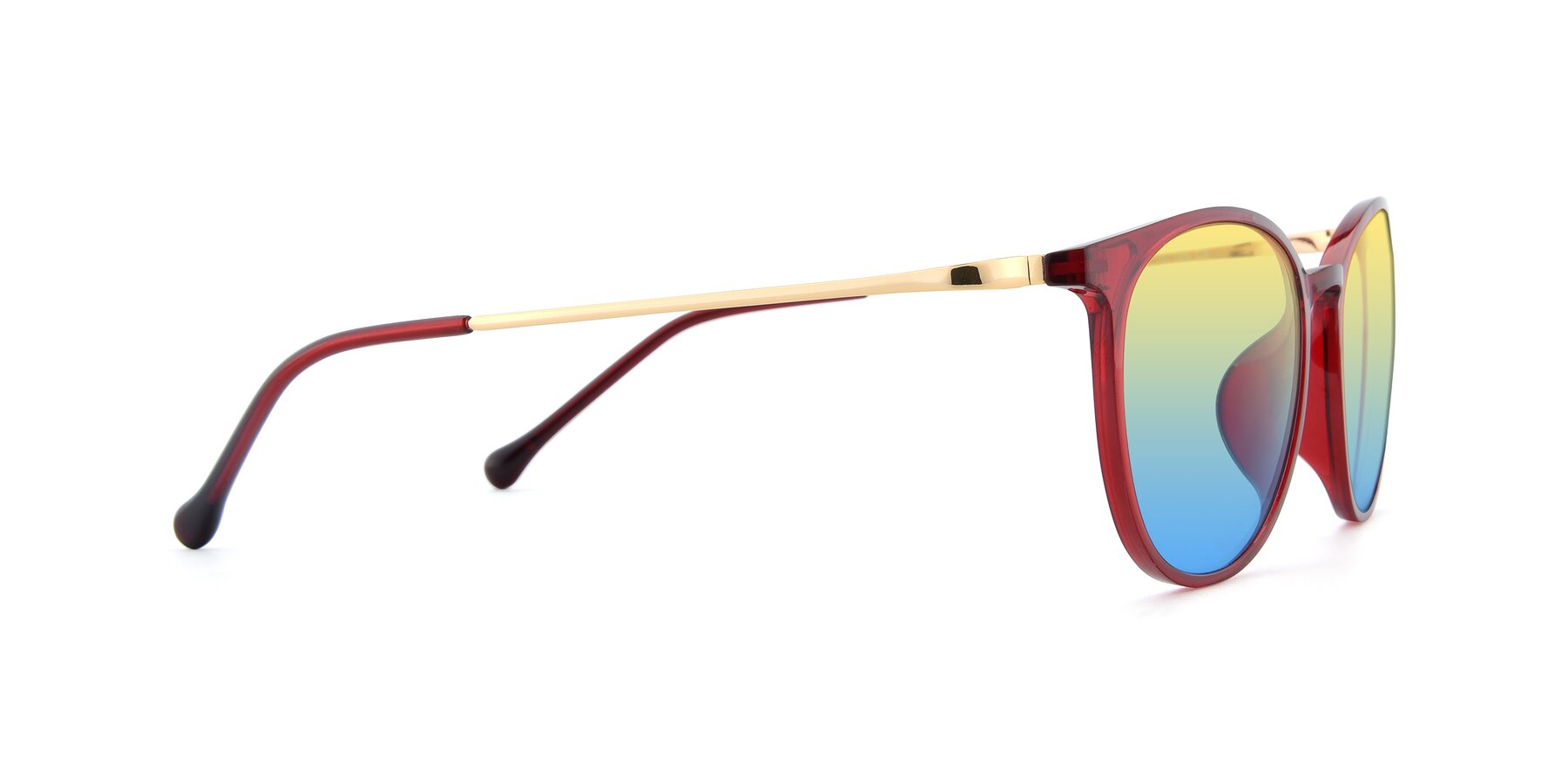Side of XC-6006 in Wine-Gold with Yellow / Blue Gradient Lenses