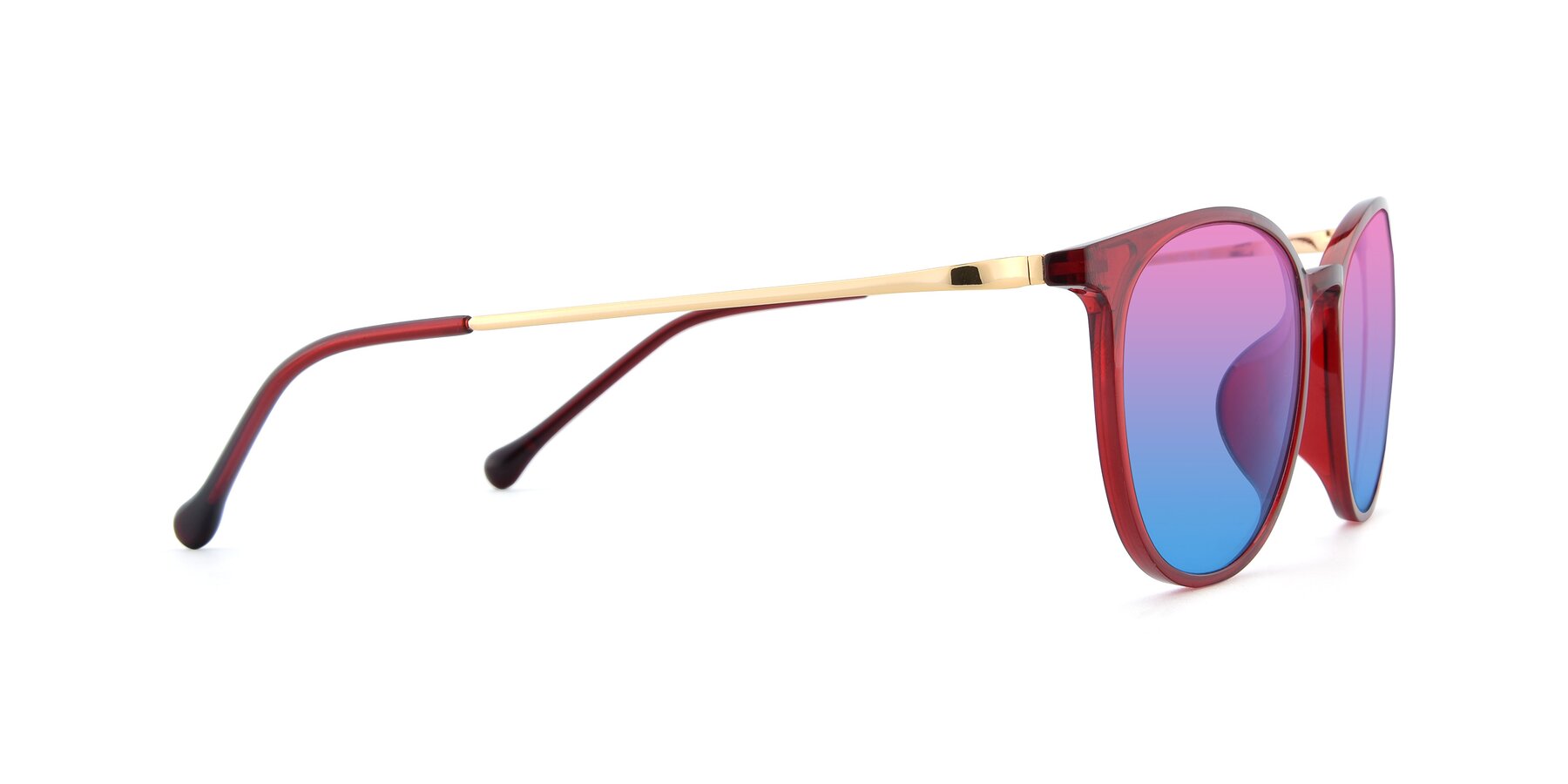 Side of XC-6006 in Wine-Gold with Pink / Blue Gradient Lenses