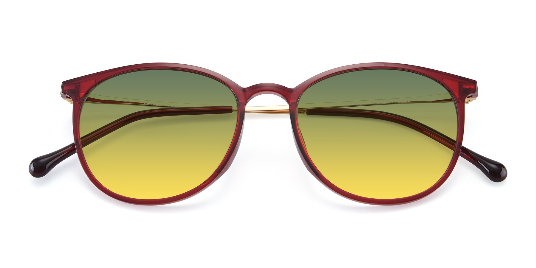 Folded Front of XC-6006 in Wine-Gold with Green / Yellow Gradient Lenses