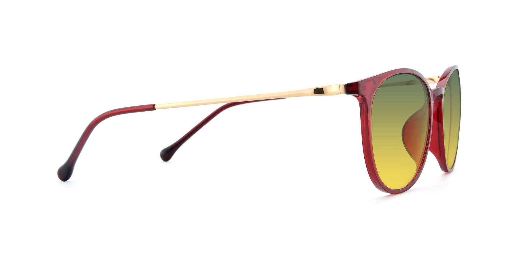 Side of XC-6006 in Wine-Gold with Green / Yellow Gradient Lenses