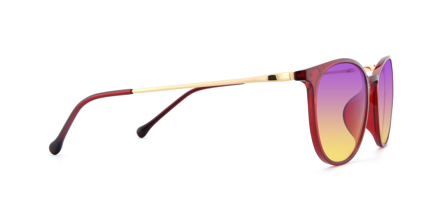 Side of XC-6006 in Wine-Gold with Purple / Yellow Gradient Lenses