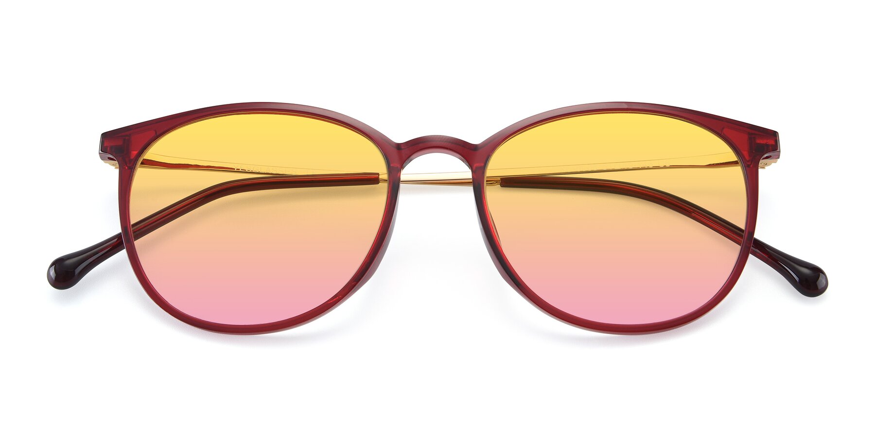 Folded Front of XC-6006 in Wine-Gold with Yellow / Pink Gradient Lenses