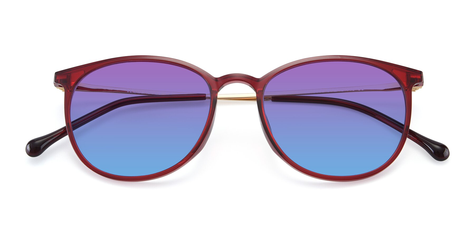 Folded Front of XC-6006 in Wine-Gold with Purple / Blue Gradient Lenses