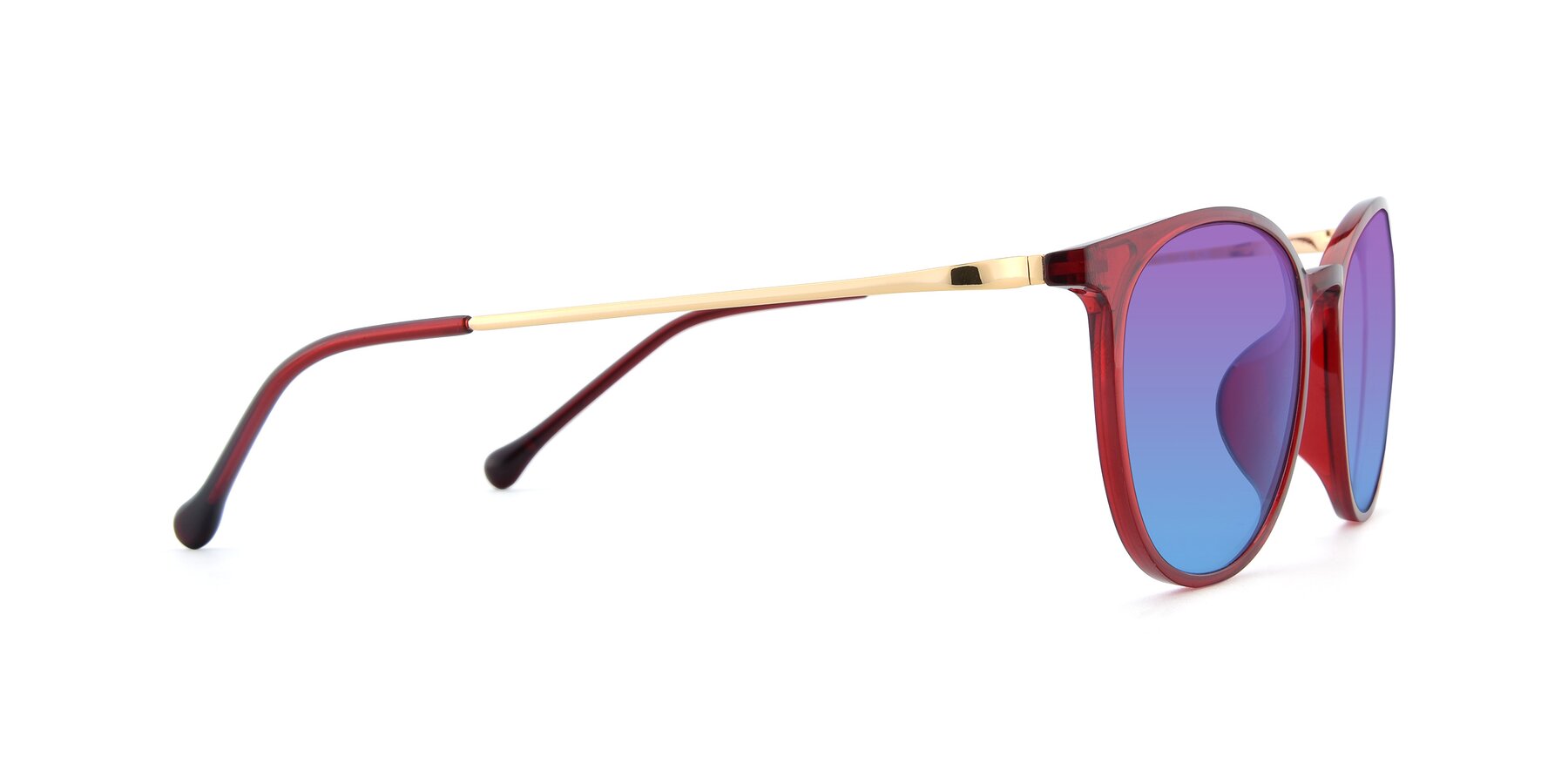 Side of XC-6006 in Wine-Gold with Purple / Blue Gradient Lenses