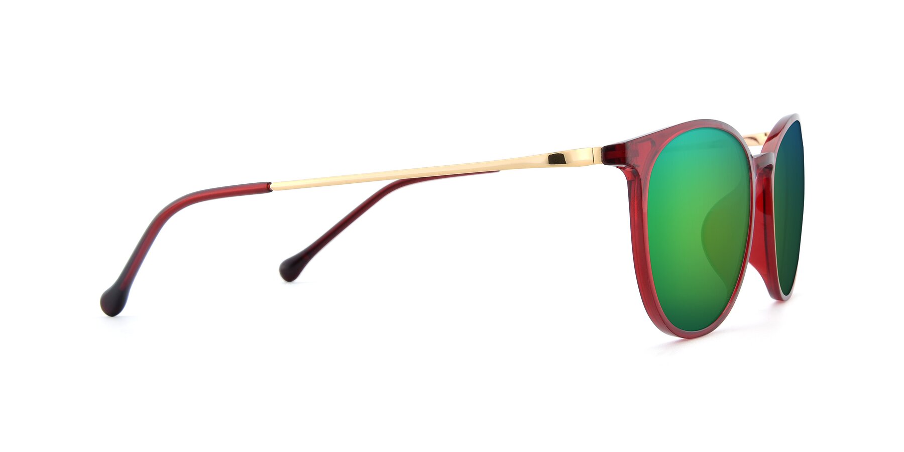 Side of XC-6006 in Wine-Gold with Green Mirrored Lenses