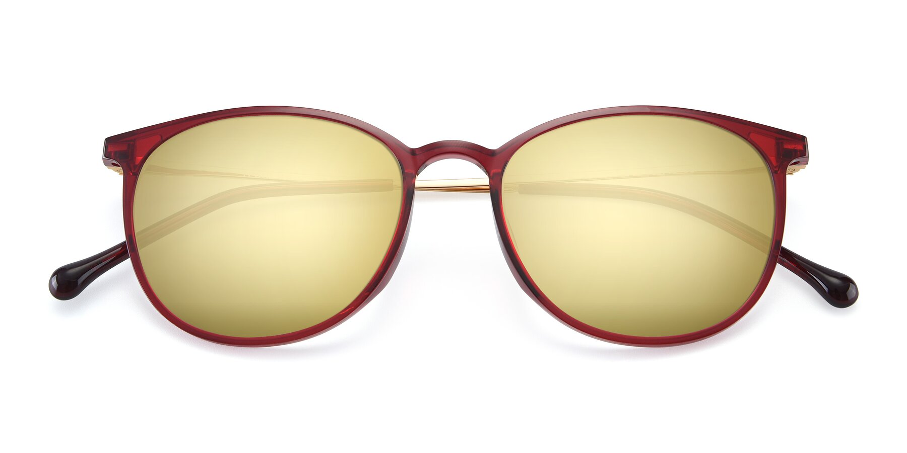 Folded Front of XC-6006 in Wine-Gold with Gold Mirrored Lenses