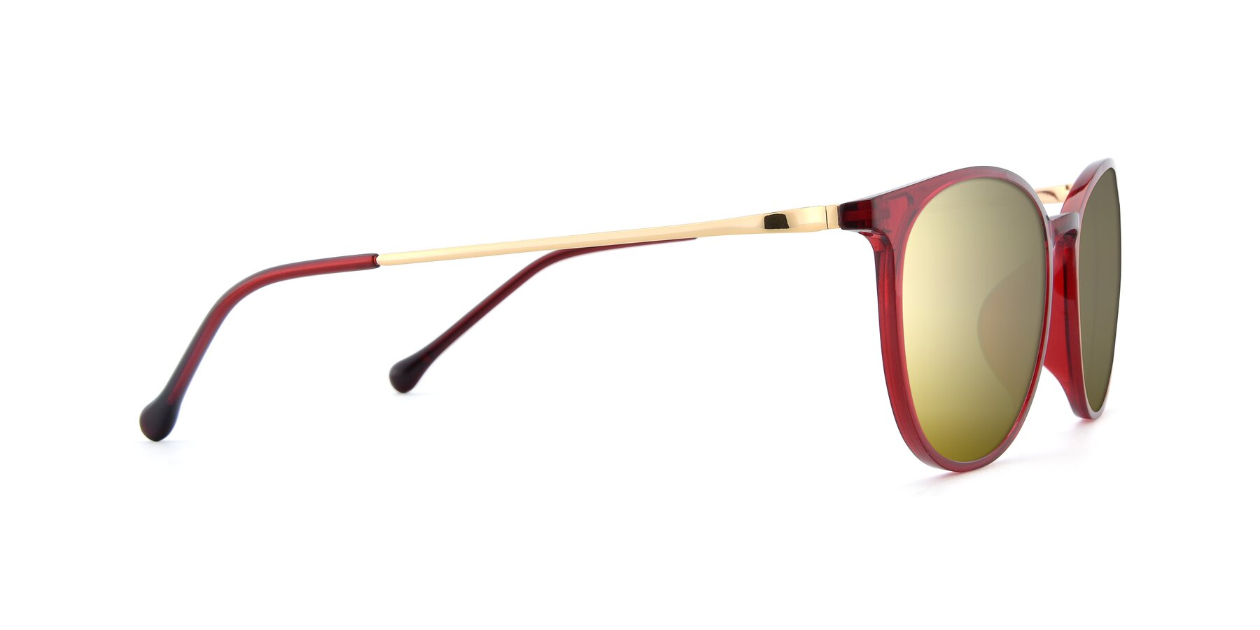 Side of XC-6006 in Wine-Gold with Gold Mirrored Lenses