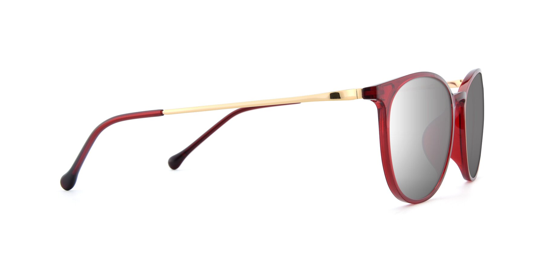 Side of XC-6006 in Wine-Gold with Silver Mirrored Lenses