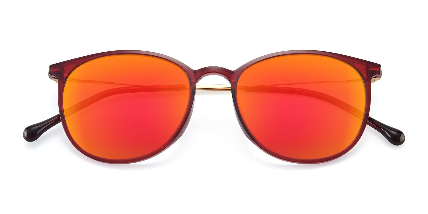 XC-6006 - Wine / Gold Flash Mirrored Sunglasses