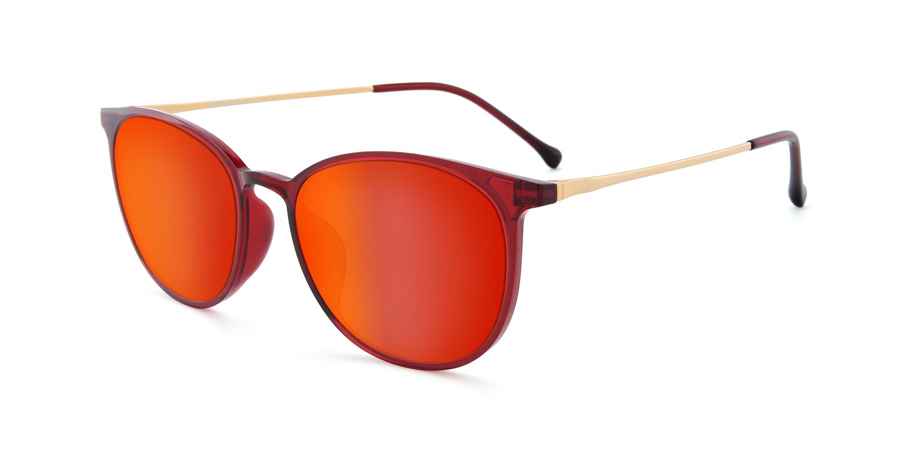 Angle of XC-6006 in Wine-Gold with Red Gold Mirrored Lenses