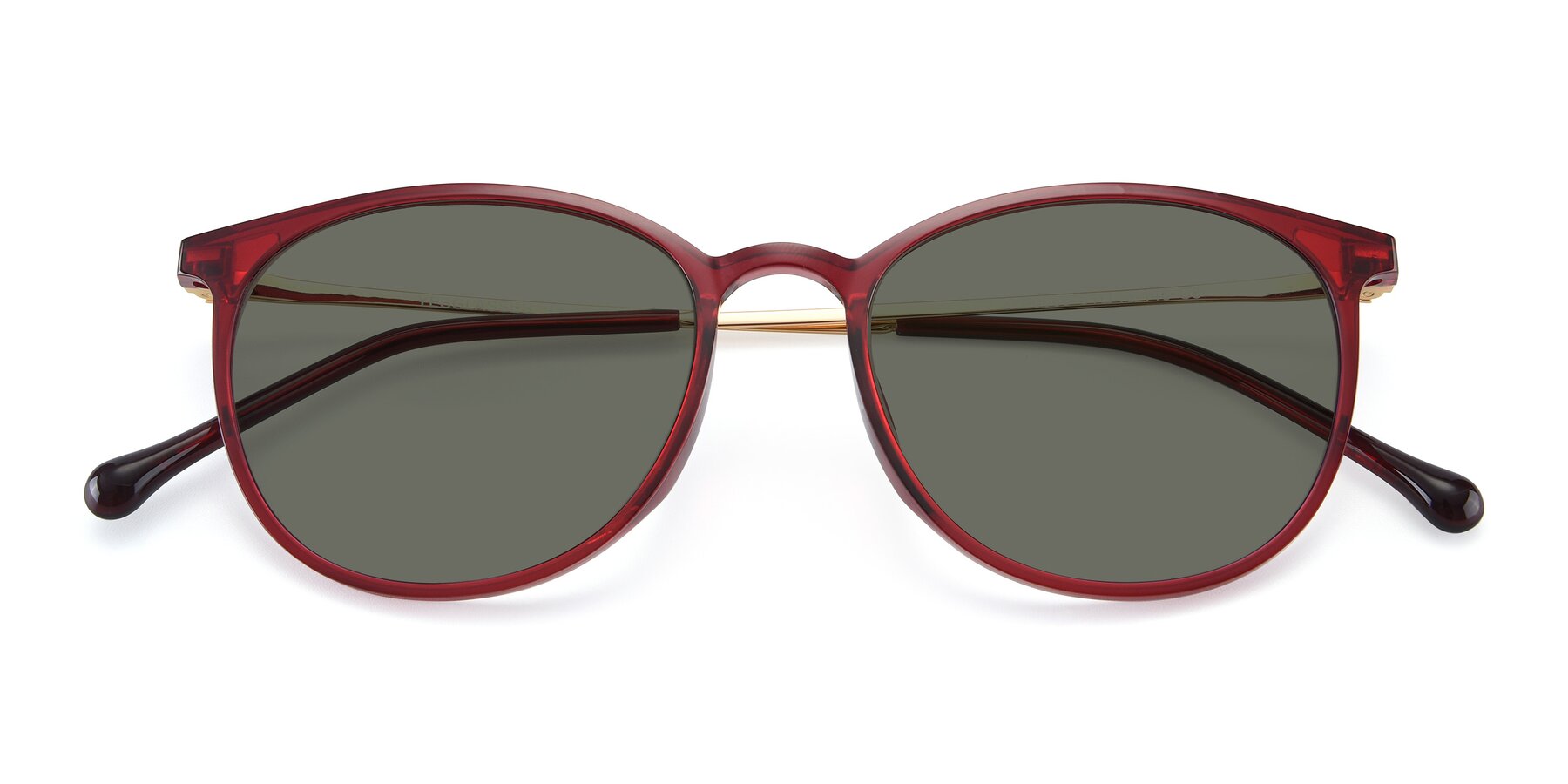 Folded Front of XC-6006 in Wine-Gold with Gray Polarized Lenses