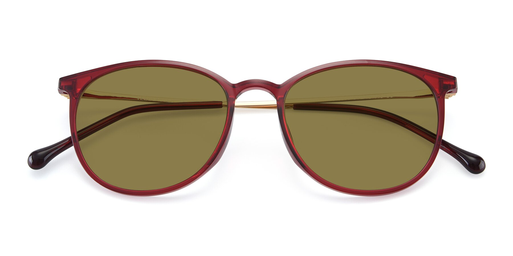 Folded Front of XC-6006 in Wine-Gold with Brown Polarized Lenses