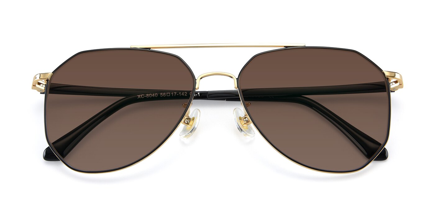 XC-8040 - Black/ Gold Tinted Sunglasses