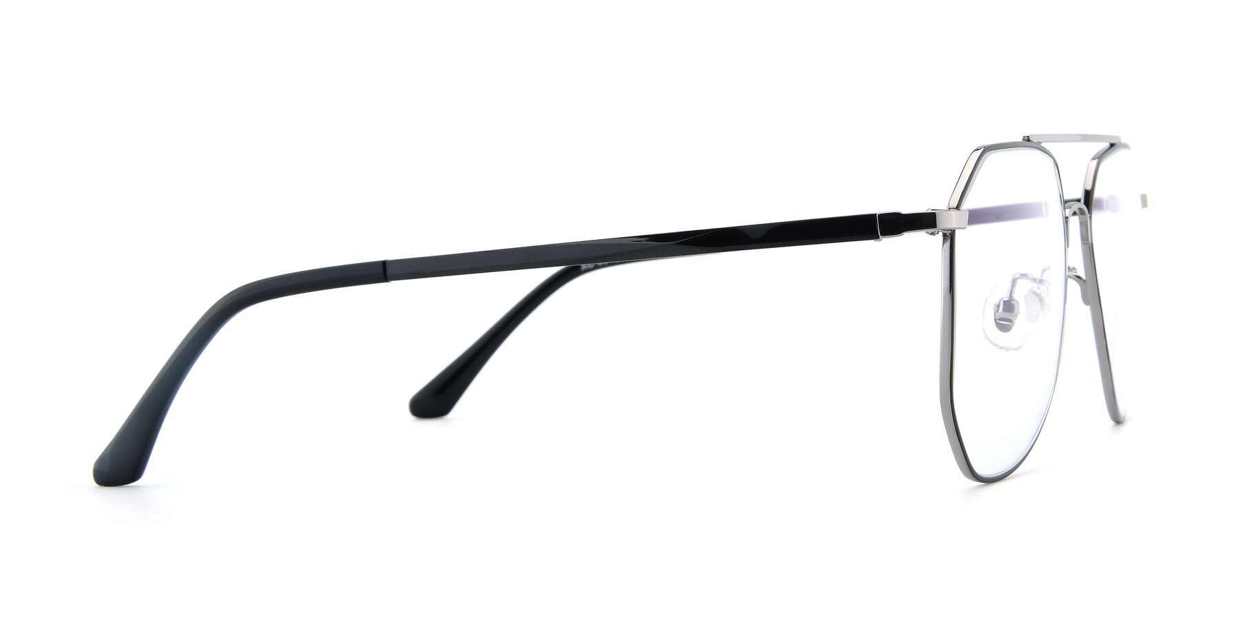 Side of XC-8040 in Black/ Gunmetal with Clear Reading Eyeglass Lenses