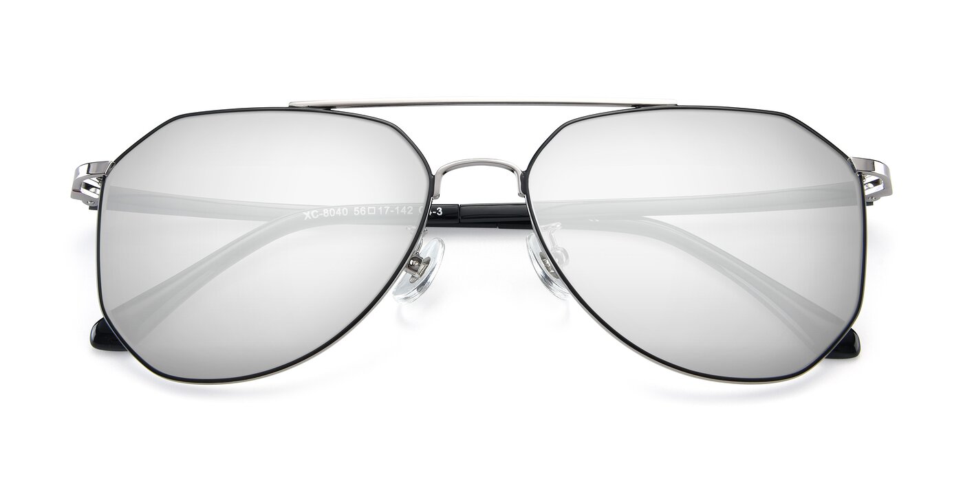 XC-8040 - Black/ Gunmetal Flash Mirrored Sunglasses