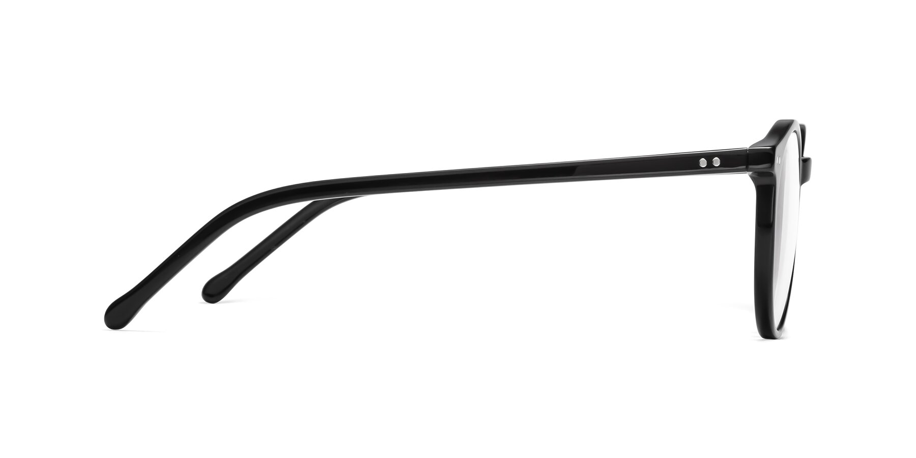 Side of Echo in Black with Clear Eyeglass Lenses