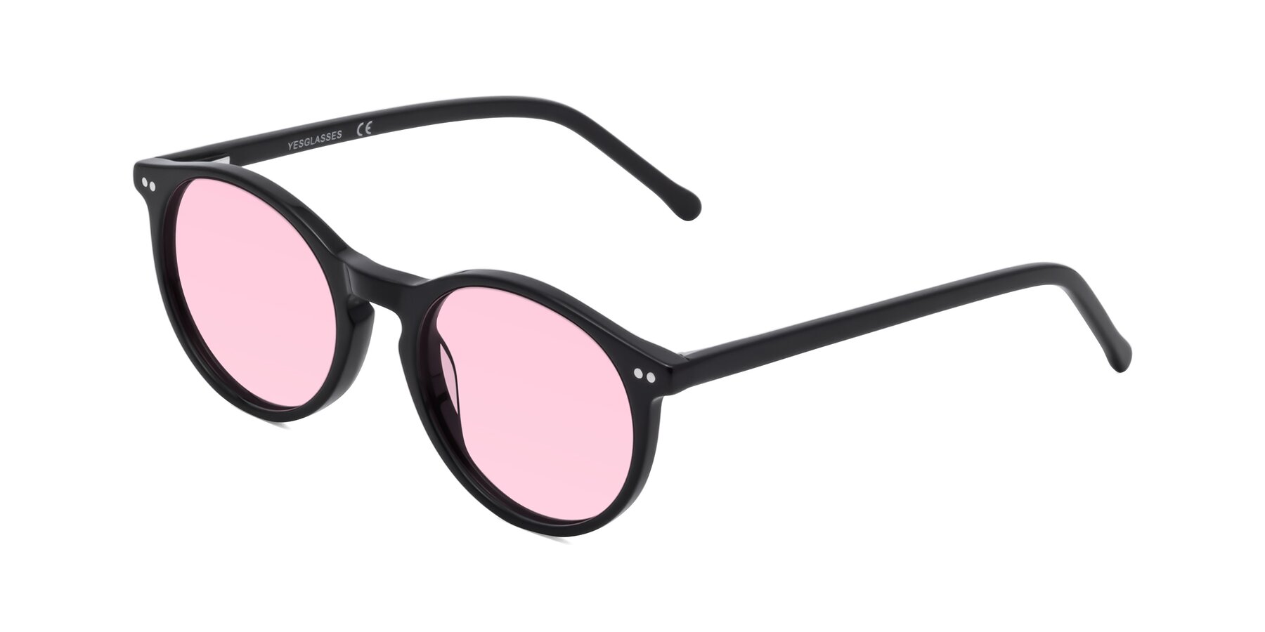 Angle of Echo in Black with Light Pink Tinted Lenses