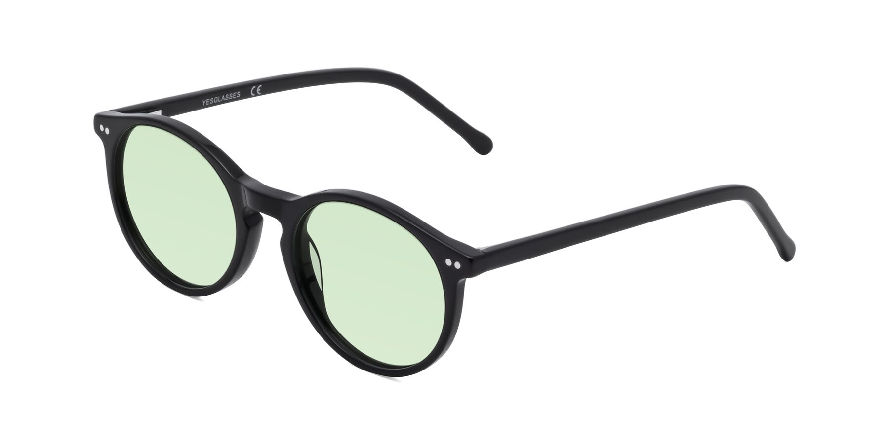Angle of Echo in Black with Light Green Tinted Lenses