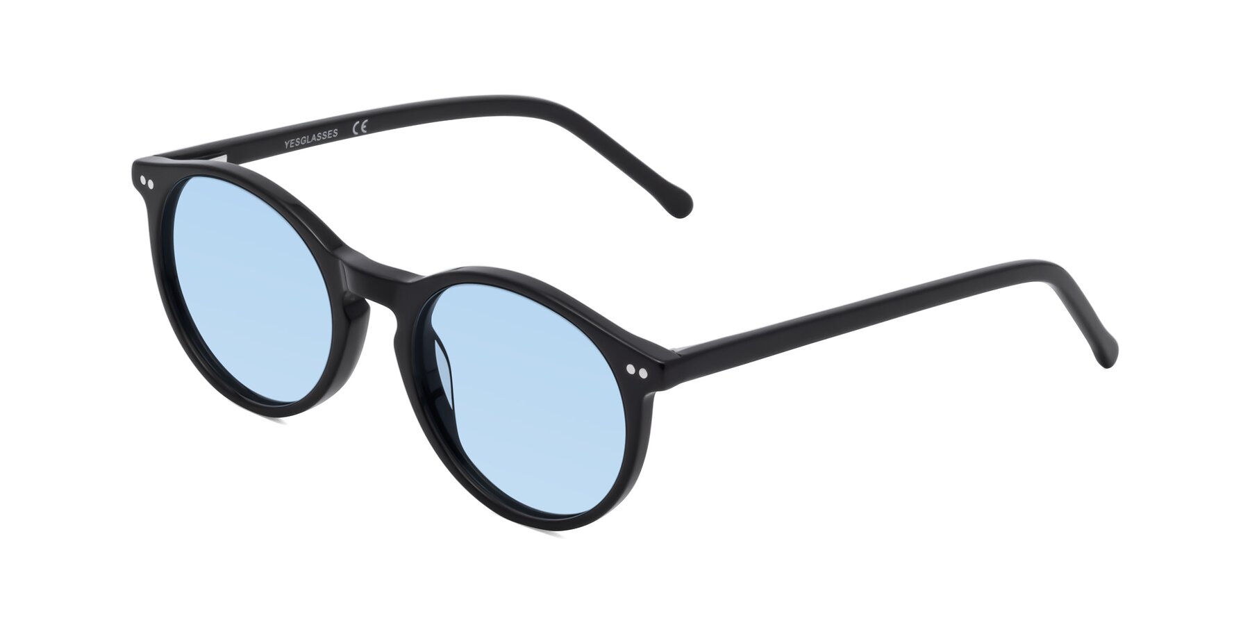 Angle of Echo in Black with Light Blue Tinted Lenses