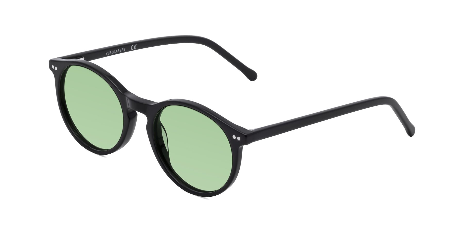 Angle of Echo in Black with Medium Green Tinted Lenses