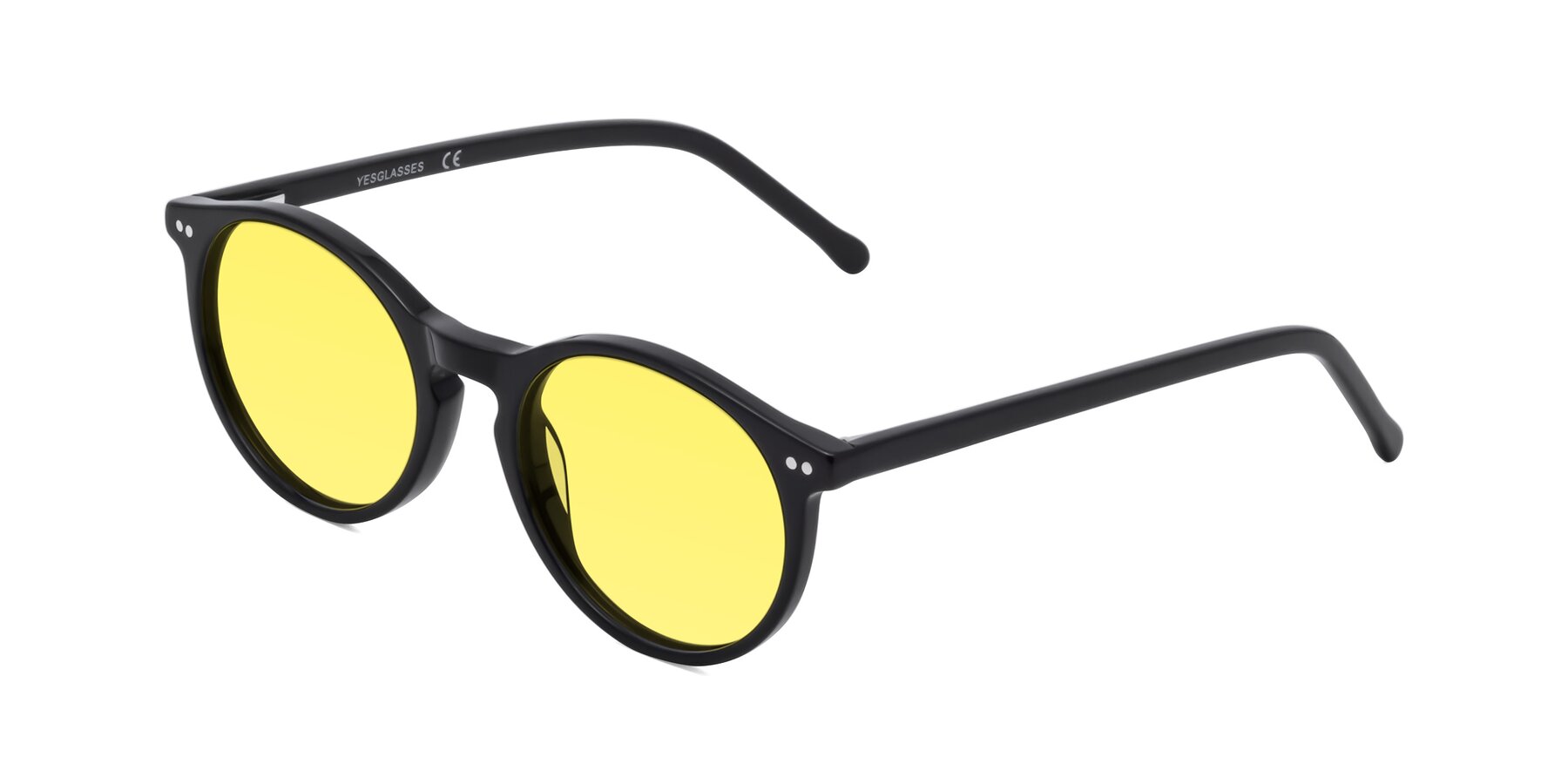 Angle of Echo in Black with Medium Yellow Tinted Lenses