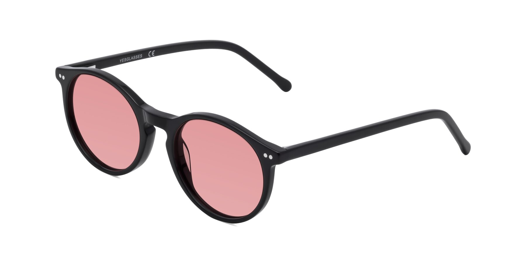 Angle of Echo in Black with Medium Garnet Tinted Lenses