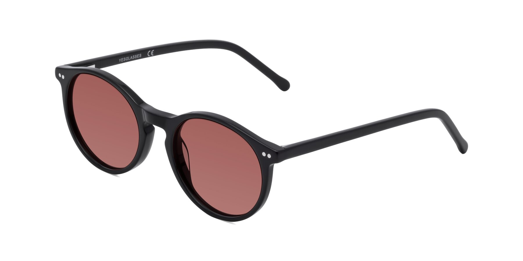 Angle of Echo in Black with Garnet Tinted Lenses