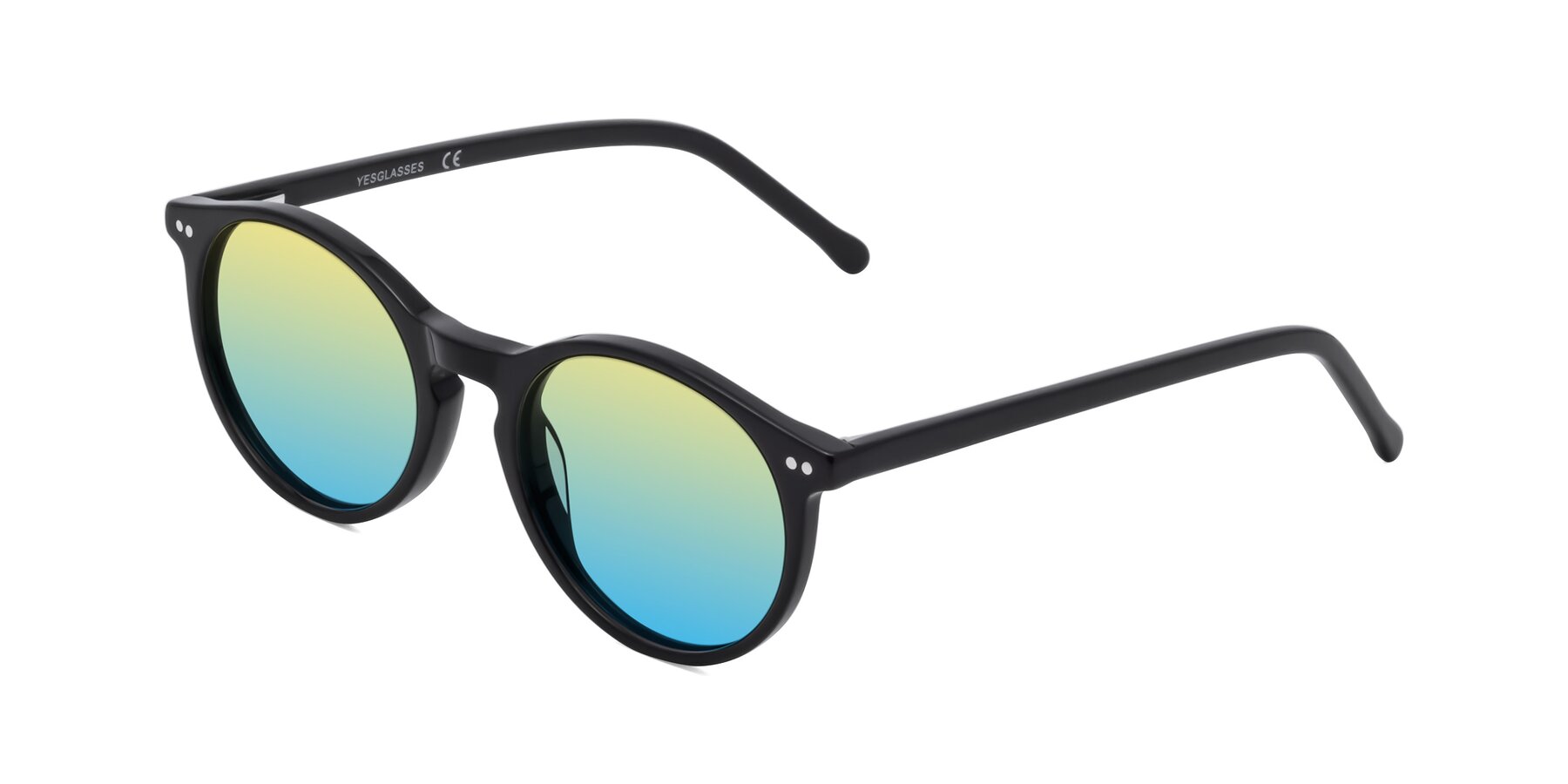 Angle of Echo in Black with Yellow / Blue Gradient Lenses