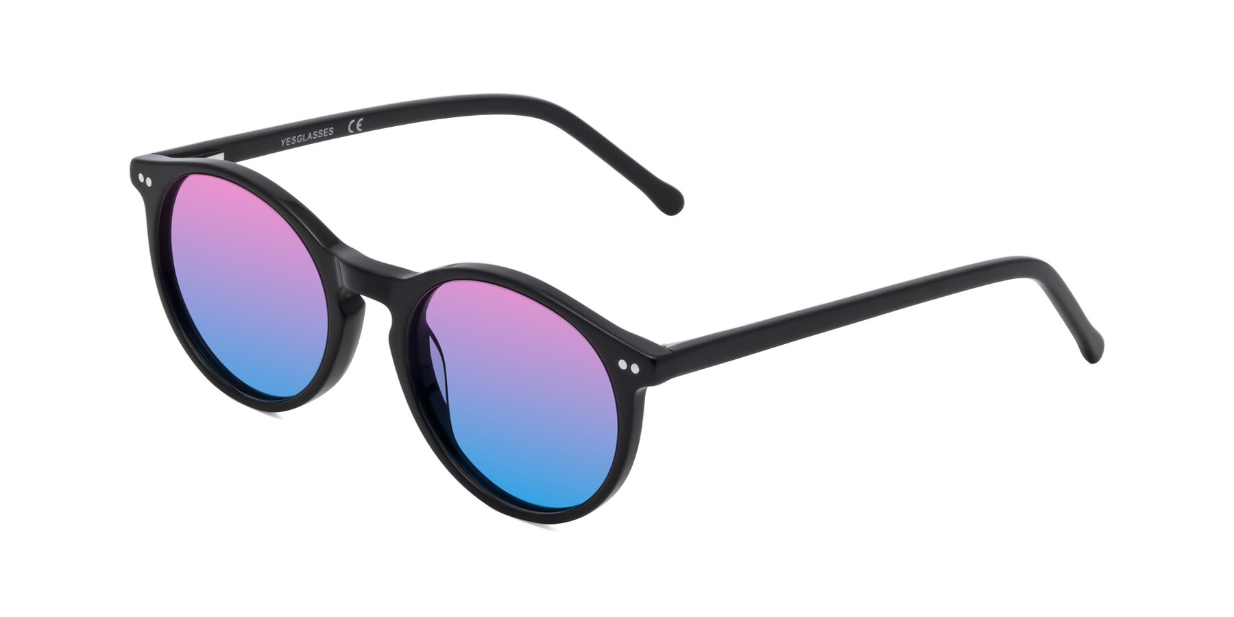 Angle of Echo in Black with Pink / Blue Gradient Lenses