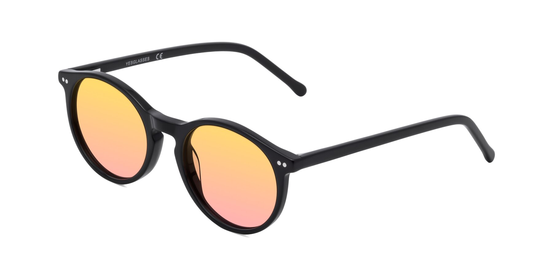 Angle of Echo in Black with Yellow / Pink Gradient Lenses