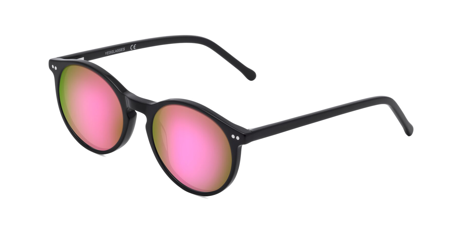 Angle of Echo in Black with Pink Mirrored Lenses