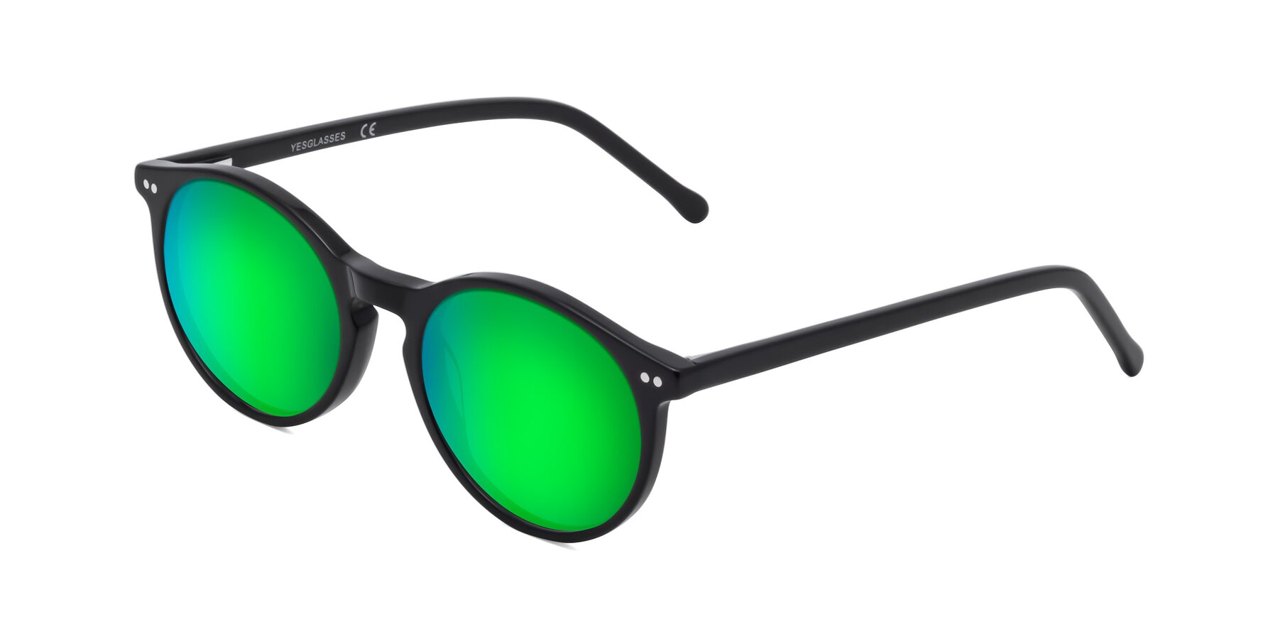 Angle of Echo in Black with Green Mirrored Lenses