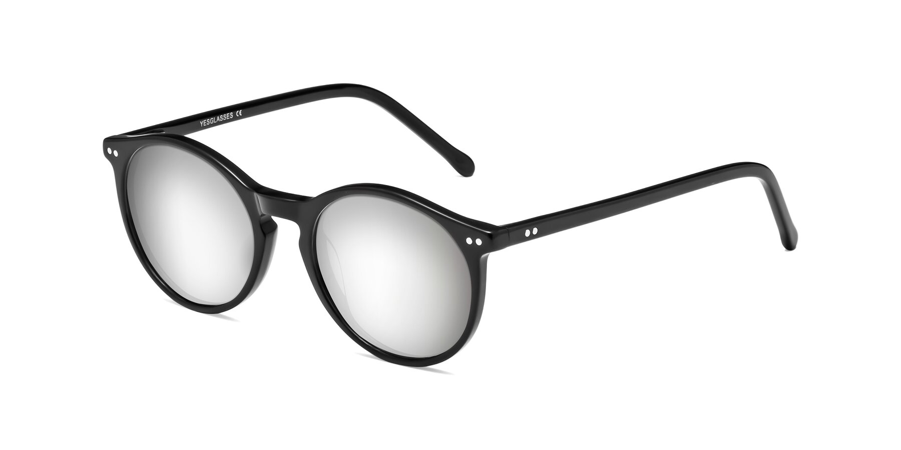Angle of Echo in Black with Silver Mirrored Lenses