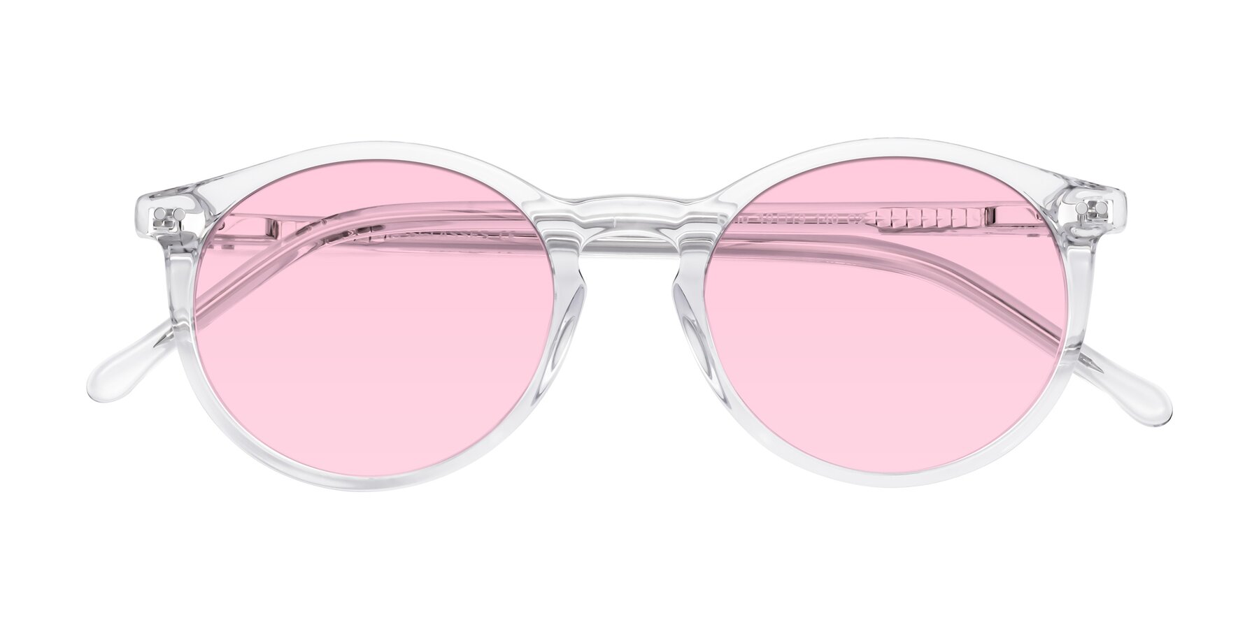 Folded Front of Echo in Clear with Light Pink Tinted Lenses