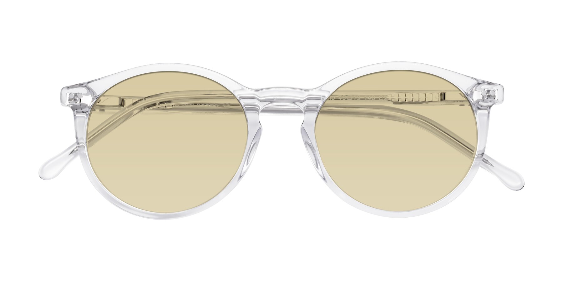 Folded Front of Echo in Clear with Light Champagne Tinted Lenses