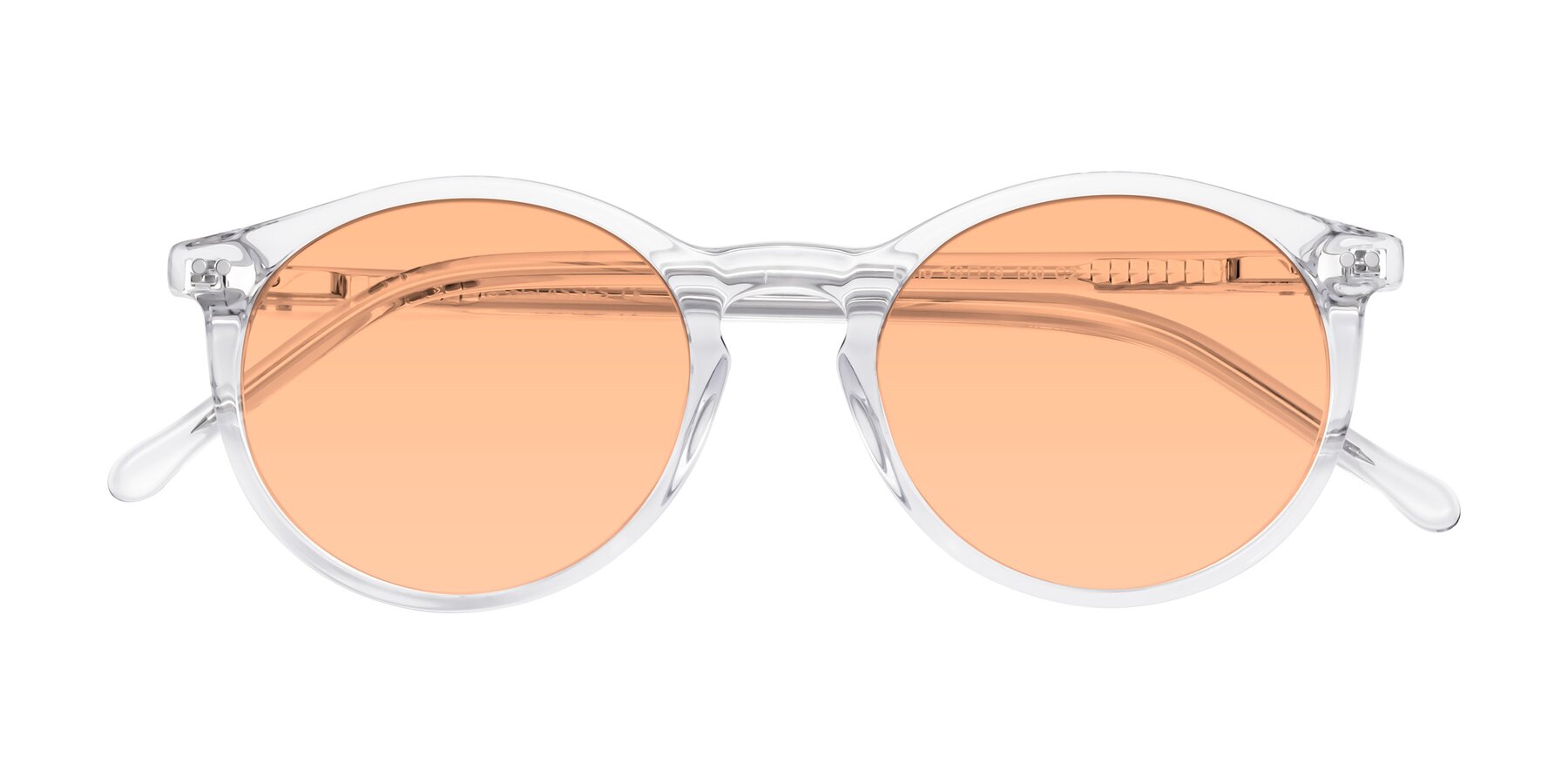 Folded Front of Echo in Clear with Light Orange Tinted Lenses
