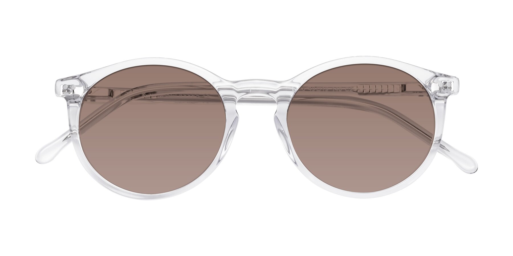 Folded Front of Echo in Clear with Medium Brown Tinted Lenses