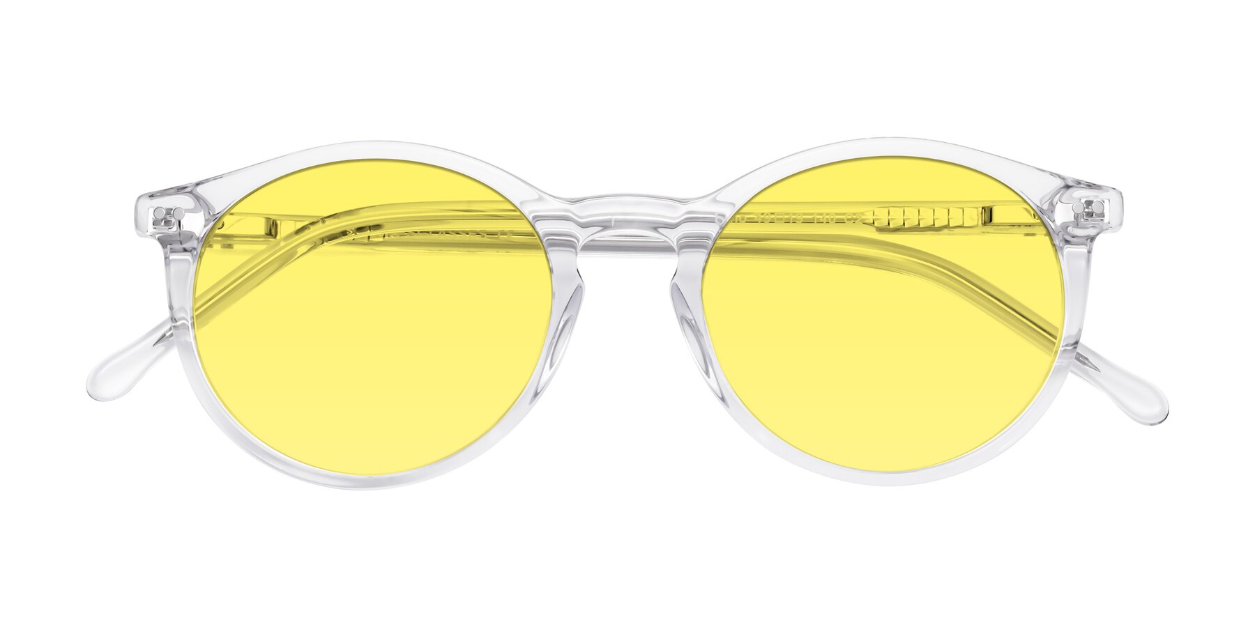 Folded Front of Echo in Clear with Medium Yellow Tinted Lenses