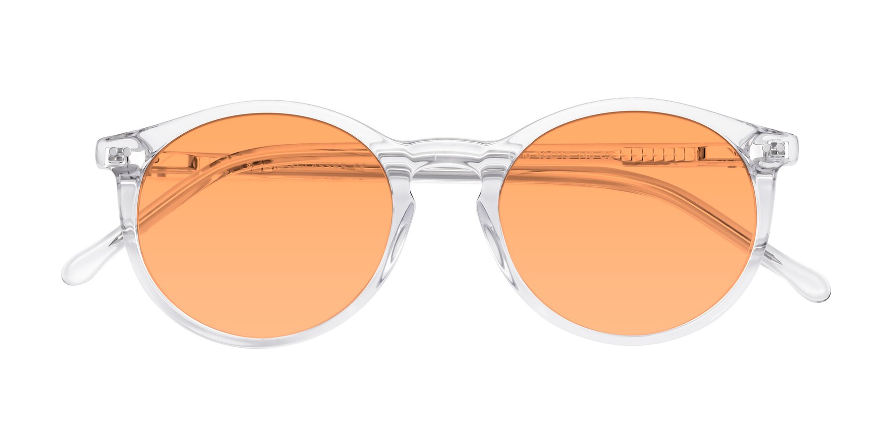 Folded Front of Echo in Clear with Medium Orange Tinted Lenses
