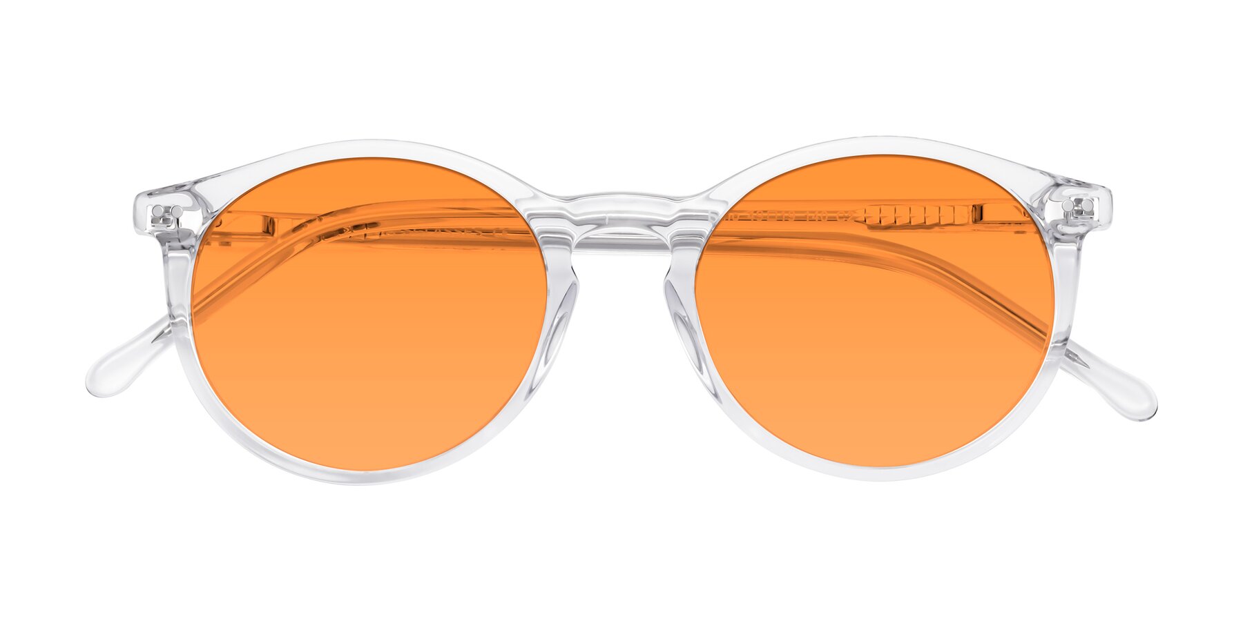 Folded Front of Echo in Clear with Orange Tinted Lenses